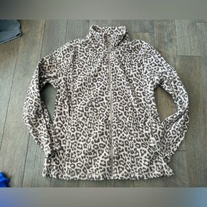 Joe fresh leopard print fleece zip up size large